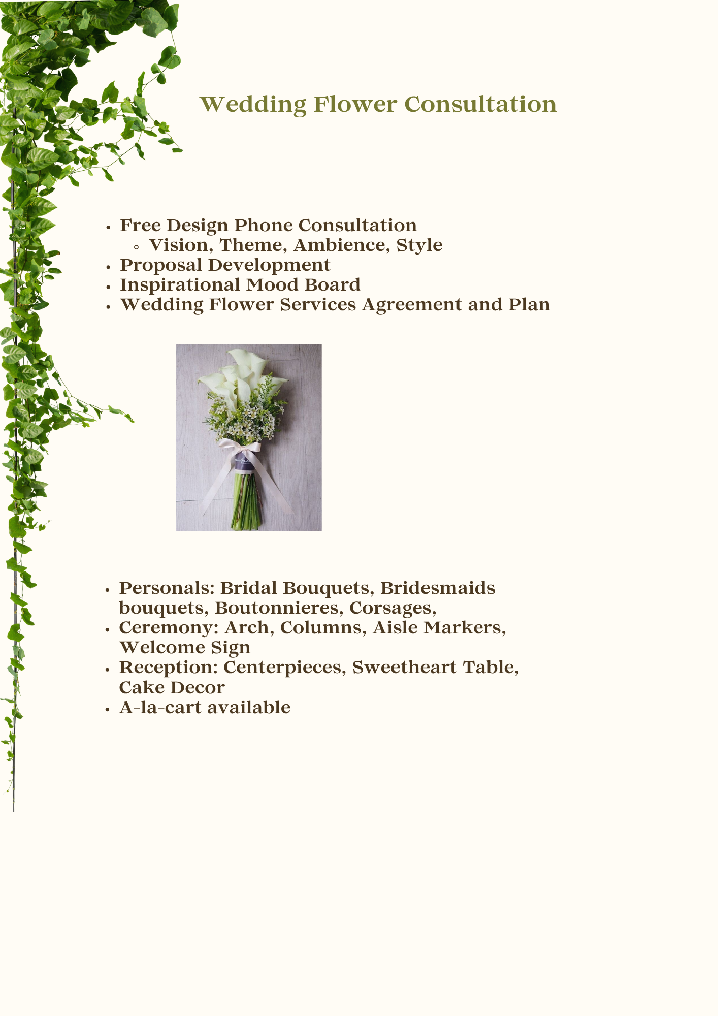 Wedding Flower & Event Planning Services 