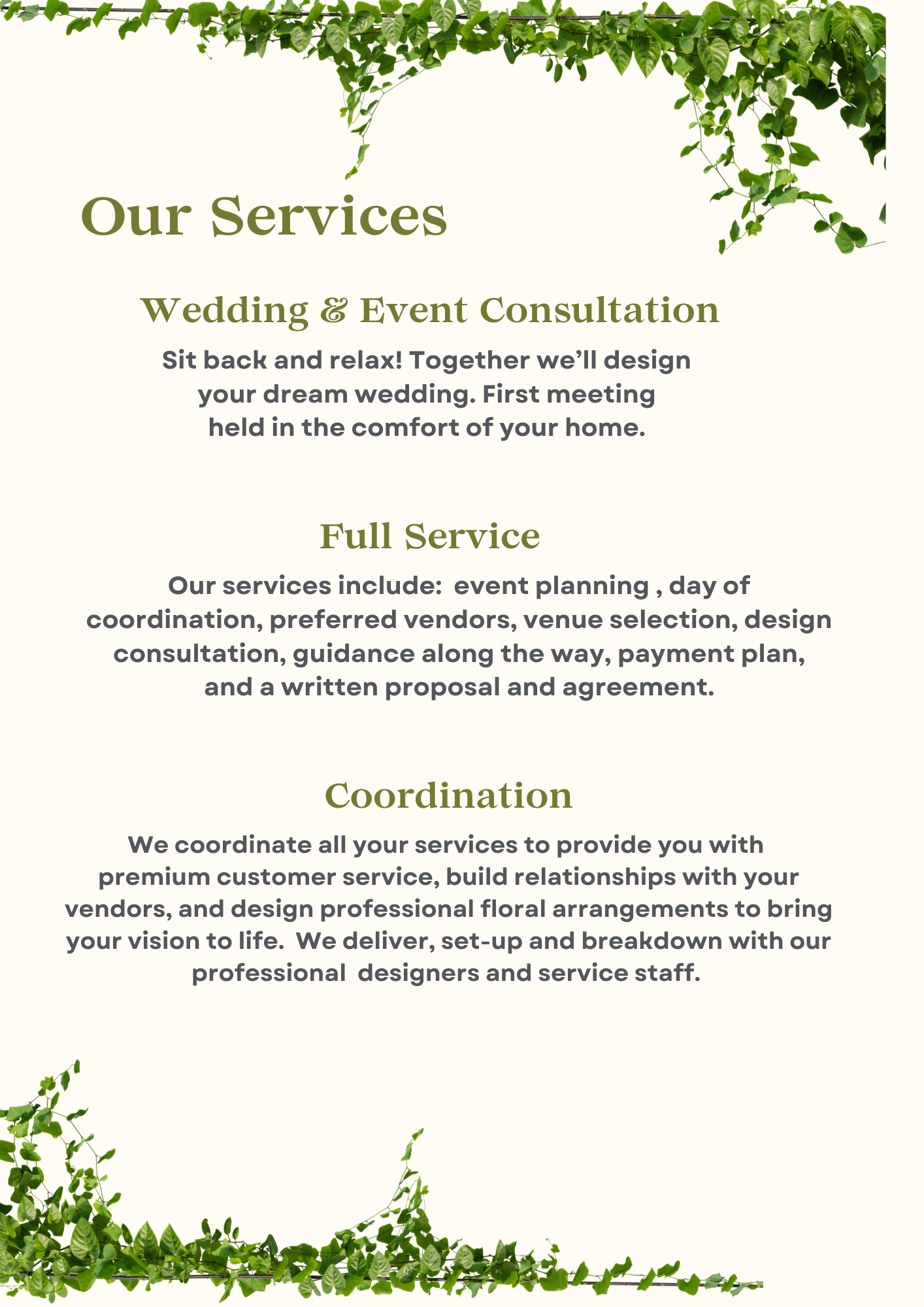 Wedding Flower & Event Planning Services 
