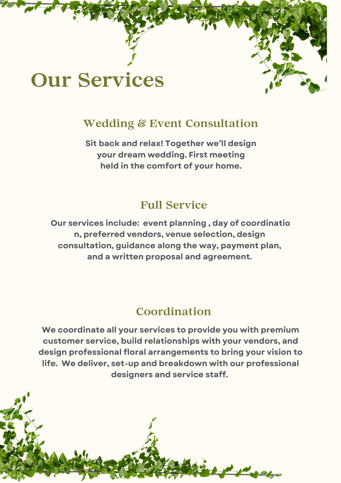 Wedding Flower & Event Planning Services 